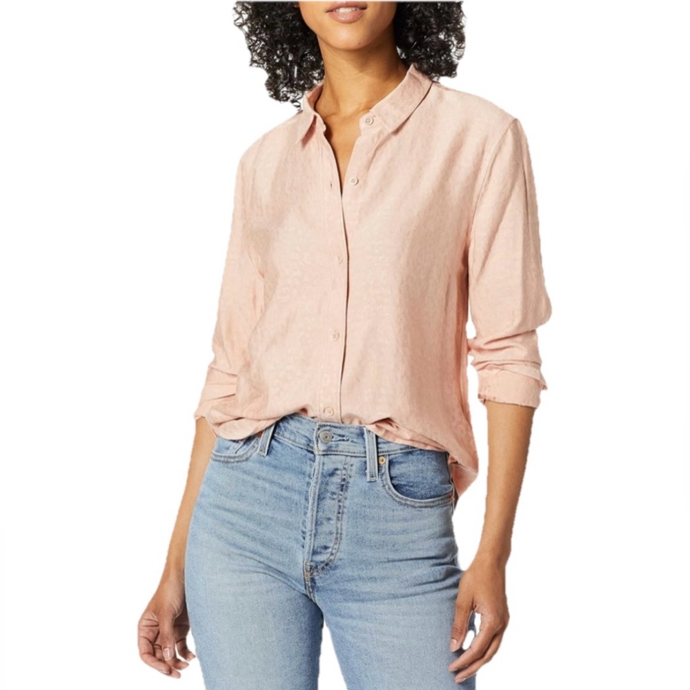 Equipment Leema Women's Pink Rose Cloud Button-Up Top Size Small